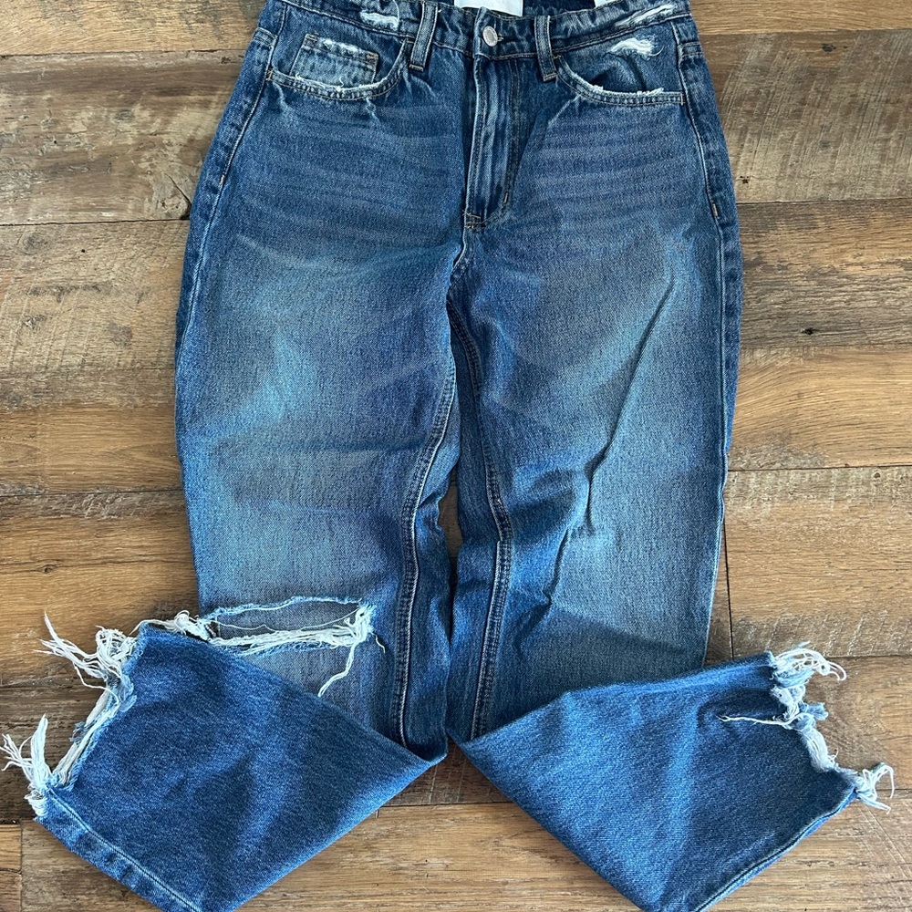 VERVET High rise, distressed wide leg jeans